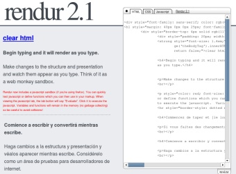 Rendur, excelente editor HTML/CSS online en tiempo real