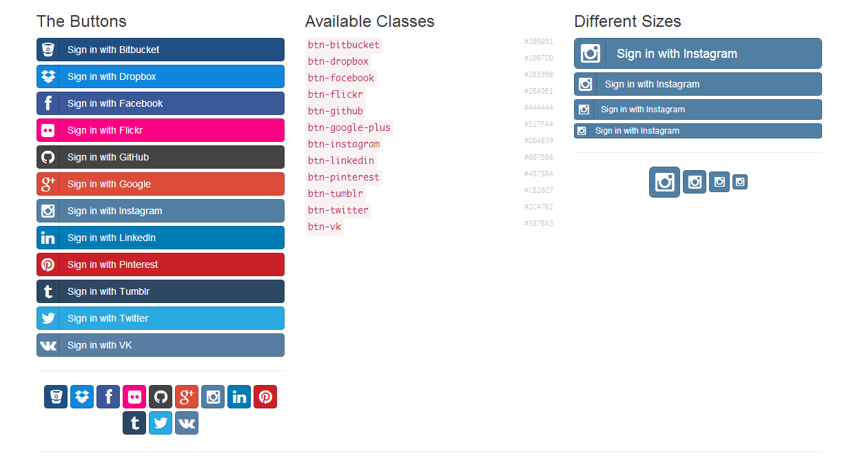 Botones sociales con Bootstrap